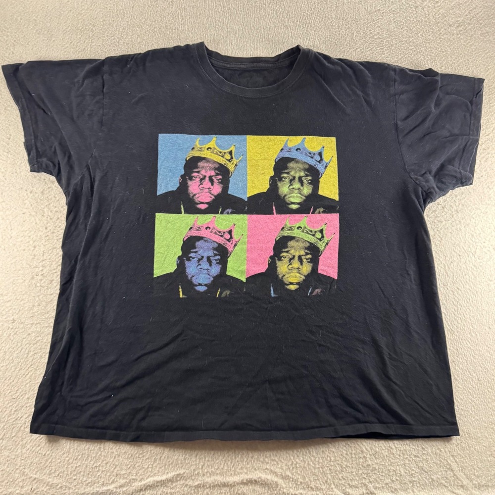 Biggie Smalls Notorious BIG Pop Art Graphic T Shirt Black Mens Hip Hop Rap